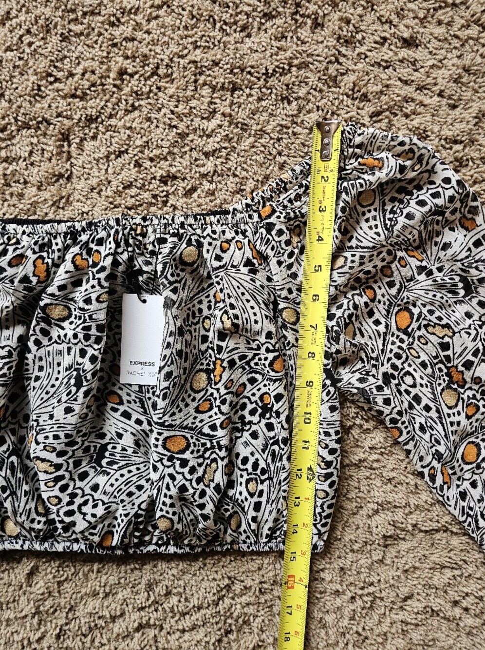 Express X Rachel Zoe NWT Print Top Cropped Sz Med - Picture 7 of 12